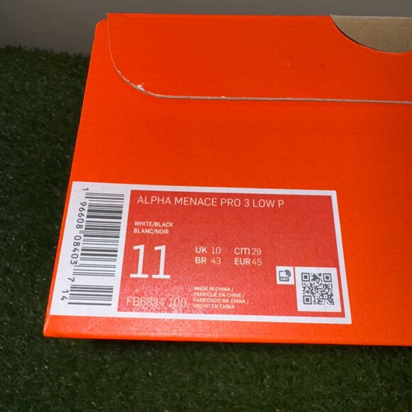 Nike Alpha Menace Pro 3 Low PE Football Cleats FB6834-100 White Mens NEW main image 8